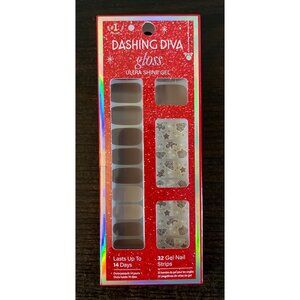 NIP Dashing Diva Gloss Press-On Nails Ultra Shine Gel Gingerbread Gentleman